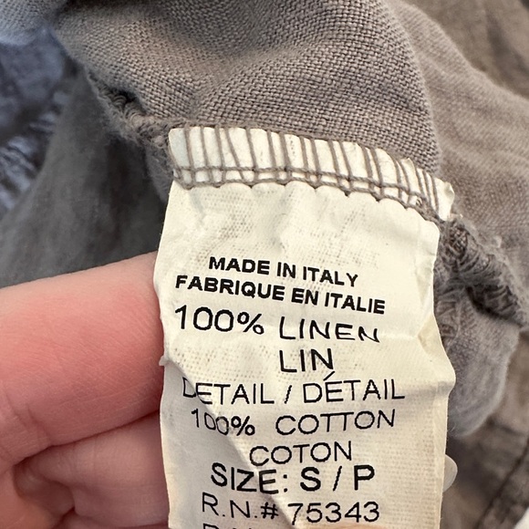 Italian Linen Swing Dress Small Bellambra stone gray EUC - Picture 3 of 7